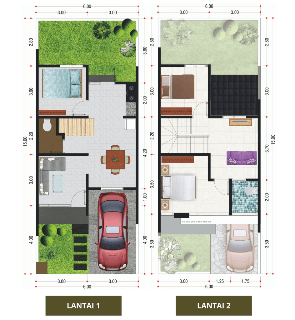 Denah Rumah Type Verbena Villa Eidelweis